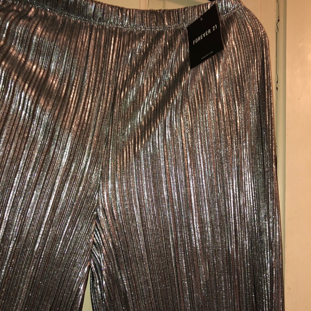 Metallic Silver Pants